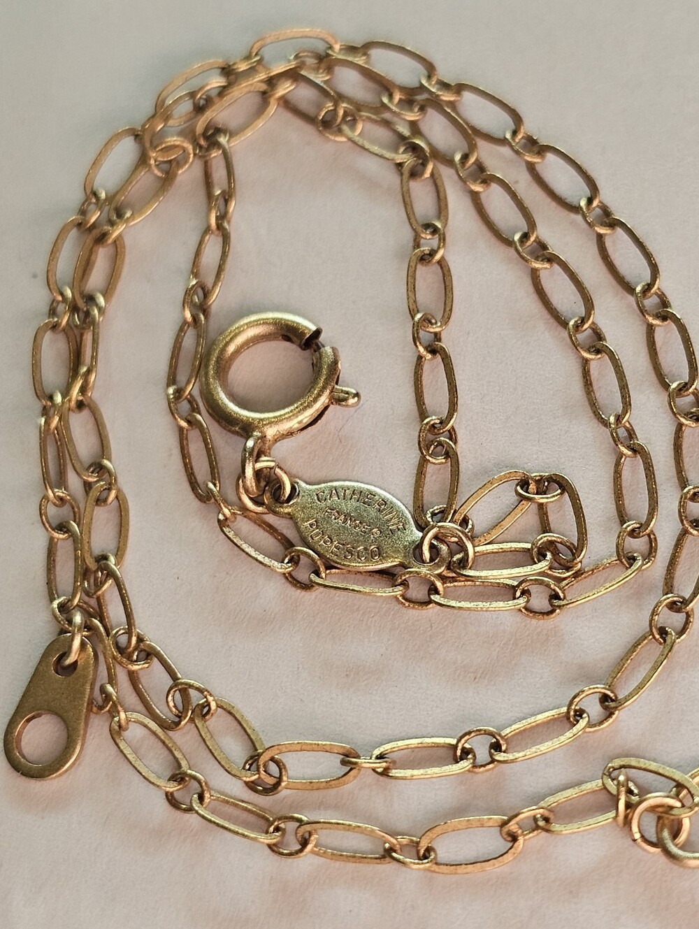Authentic Catherine Popesco (La Vie Parisienne) Gold Linked Chain Necklace